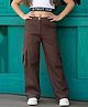 Cutiekins Woven Solid Cargo Pants - Brown