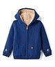 Yellow Apple Fleece lining Knit Full Sleeves Hooded Reversible Sweater with Anchor Design - Cream & Blue
