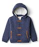 Yellow Apple Knit Hoodie with Full Sleeves - Blue