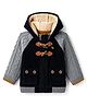 Yellow Apple Knit Full Raglan Sleeves Hoodies with Colour Block & Cable Knit Design -  Black