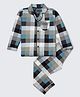 Nite Flite Cotton Knit Half Sleeves Checked Coordinating Shirt & Pajama Night Suit - Blue