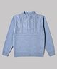 Yellow Apple Knit Full Sleeves Solid Colour Winter T-Shirts with  Cable Knit Design - Light Blue