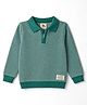 Yellow Apple Knit Full Sleeves Solid Colour Polo Winter T-Shirt - Green