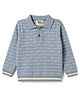 Yellow Apple Cotton Knit Winter Polo T-Shirt Full Sleeves With Checked Pattern - Light/Sky Blue