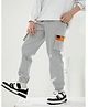 tior Cotton Colour Blocked  Cargo Pants - Light Grey