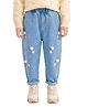 tior Denim Woven Buttons Embellished Jeans - Sky Blue