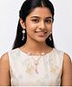 Daizy Beads & Pearl Embellished Floral Applique Detailed Jewellery Set - Lavender