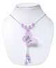 Daizy Butterfly Applique & Beads Detailed Necklace - Lavender