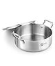 Bergner Essentials TriPly Stainless Steel Shallow Tope/Langri Biryani Pan with Stainless Steel Lid, Induction & Gas Compatible, 5-Year Warranty- Capacity 8.6 Litre