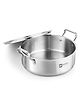 Bergner Essentials TriPly Stainless Steel Shallow Tope/Langri Biryani Pan with Stainless Steel Lid, Induction & Gas Compatible, 5-Year Warranty- Capacity 3.9 Litre