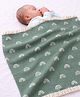 Infantso Multi-Purpose Baby Wrap/Blanket | Skin Friendly Cotton Knitted Baby Blanket for Newborn -SageGreenRainbow