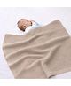 Infantso Multi-Purpose Baby Wrap/Blanket | Skin Friendly Cotton Knitted Baby Blanket for Newborn -Beige