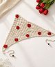 Woonie Floral Embroidered Crochet Bandana Hair Band - Off White
