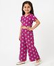 House of Raavi Cotton Woven Half Sleeves Abstract Printed Coordinating Top & Pants Set - Pink