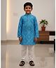 House of Raavi Cotton Woven Full Sleeves Bandhani Printed Kurta & Pyjama Set - Blue