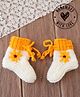 Woonie Hand Knitted Pack of 2 Floral Embroidered Socks - Cream