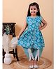 Junitos Pure Cotton Woven Sleeveless Gota Lace Embellished & Abstract Printed Dhoti Kurti Set - Blue