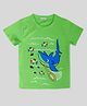 Junitos Cotton Knit Half Sleeves Shark Fishing Printed Tee - Green