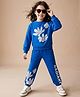 OLLINGTON ST. Looper Knit Full Sleeves Floral Printed Winter Wear Sweatshirt & Joggers - Blue