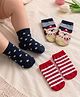 Cute Walk by Babyhug Knit Ankle Length Antibacterial Socks with Stripes & Bear Design Pack of 3 - Navy