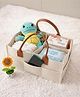 Babymoon Premium Leather Handles Baby Diaper Organiser Caddy Diaper Bag | Nursery Storage Basket with Removable Dividers & Portable Baby Essentials Organiser for Diapers, Wipes, Bottle etc