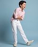 Pine Kids Denim Woven Full Length Solid Color Trousers - White