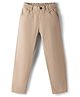 Pine Kids Denim Woven Full Length Solid Color Trousers - Beige