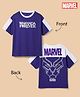Honeyhap Marvel Cotton Knit Single Jersey Round neck T-Shirt with Half Sleeves and Wakanda Forever Print inBlue
