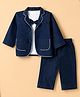 Robo Fry Cotton Woven Full Sleeves Party T Shirt & Pant With Blazer & Bow - Blue