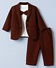 Robo Fry Cotton Woven Full Sleeves Party T Shirt & Pant With Blazer & Bow - Burgandy