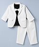 Robo Fry Cotton Woven Full Sleeves Party T Shirt & Pant With Blazer & Bow - White