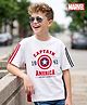 Honeyhap Marvel 100% Cotton Single Jersey Knit Half Sleeves T-Shirt with Captain America Print - White