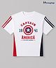 Honeyhap Marvel 100% Cotton Single Jersey Knit Half Sleeves T-Shirt with Captain America Print - White