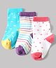 Cute Walk by Babyhug Anti-Bacterial Ankle Length Striped Sock With Heart & Polka Dot Design Pack of 3 - White