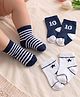 Cutewalk by Babyhug Anti-Bacterial Ankle Length Striped Socks With Star Design Pack Of 3 - White