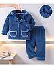 Mark & Mia Full Sleeves Co-Ords Shirt & Pyjama Winter Wear Night Suit - Navy Blue