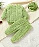 Mark & Mia Full Sleeves Co-ord Winter Night Suit with Bear Design - Green