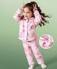 Mark & Mia Full Sleeves Co-Ords Shirt & Pyjama Winter Wear Night Suit with Bunny & Heart Print - Pink