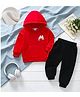 Mark & Mia Full Sleeves Hooded Winter Wear Suit With M Alphabet Print - Red