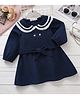 Mark & Mia Full Sleeves Winter Frock With Tape Detailing In Navy Blue