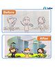 FunBlast Cartoon Magic Painting Book with Magic Doodle Pen for Kids (Multicolor)