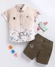 LTZ CLUB Textile Knit Half Sleeves Abstract Printed Shirt & Shorts - Biscuit