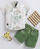 LTZ CLUB Textile Knit Half Sleeves Abstract Printed Shirt & Shorts - Green