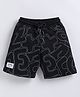 giniekids Cotton Knit Abstract Printed Shorts - Black