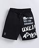 giniekids Cotton Knit Dont Take Life Seriously Text Printed Shorts - Black