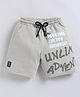 giniekids Cotton Knit Dont Take Life Seriously Text Printed Shorts  - Grey