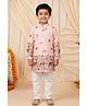 BT DEZINES Rayon Woven Full Sleeves Floral Embroidered Sequins Embellished Kurta & Pyjama Set - Peach