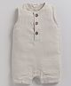 Cot & Candy Muslin Woven Sleeveless Solid Romper - Cream