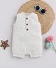 Cot & Candy Muslin Woven Sleeveless Solid Romper - White
