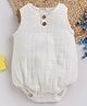 Cot & Candy Muslin Woven Sleeveless Solid Onesie - White